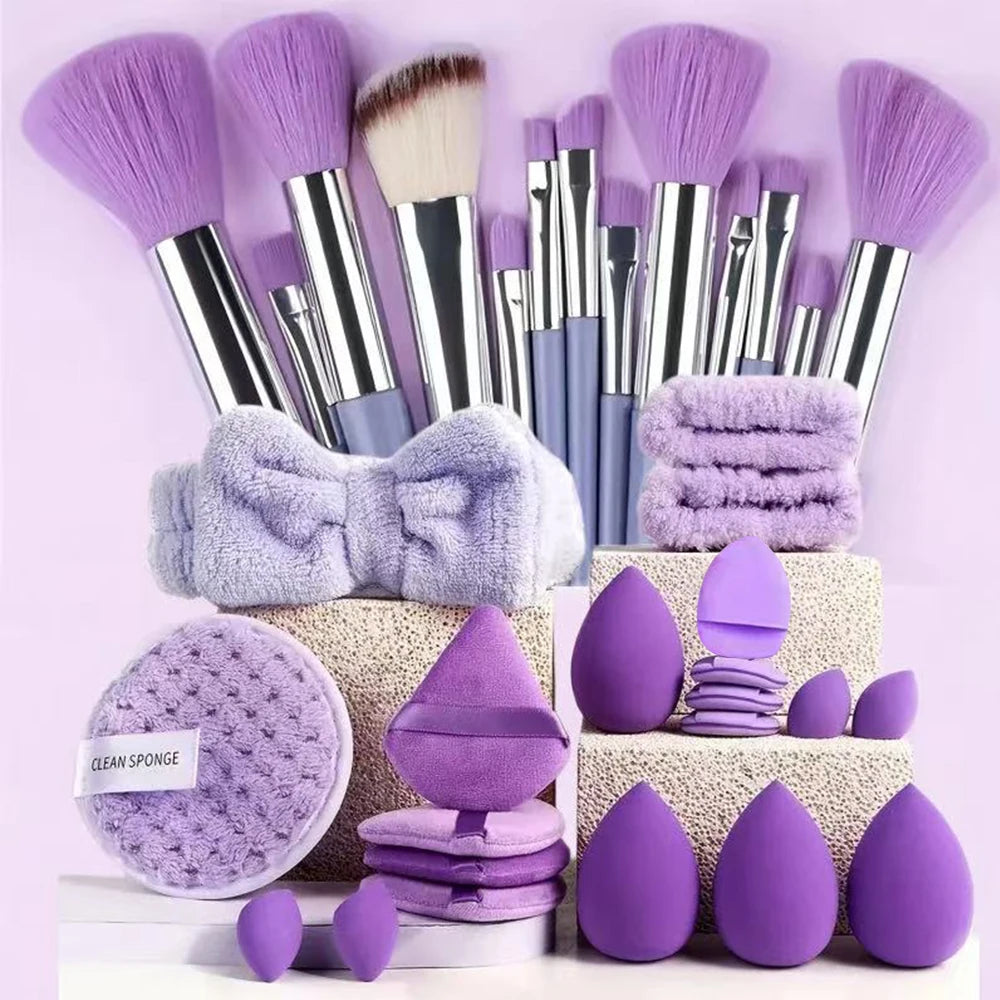 33pcs beauty set makeup kit  large and small beauty sponges for