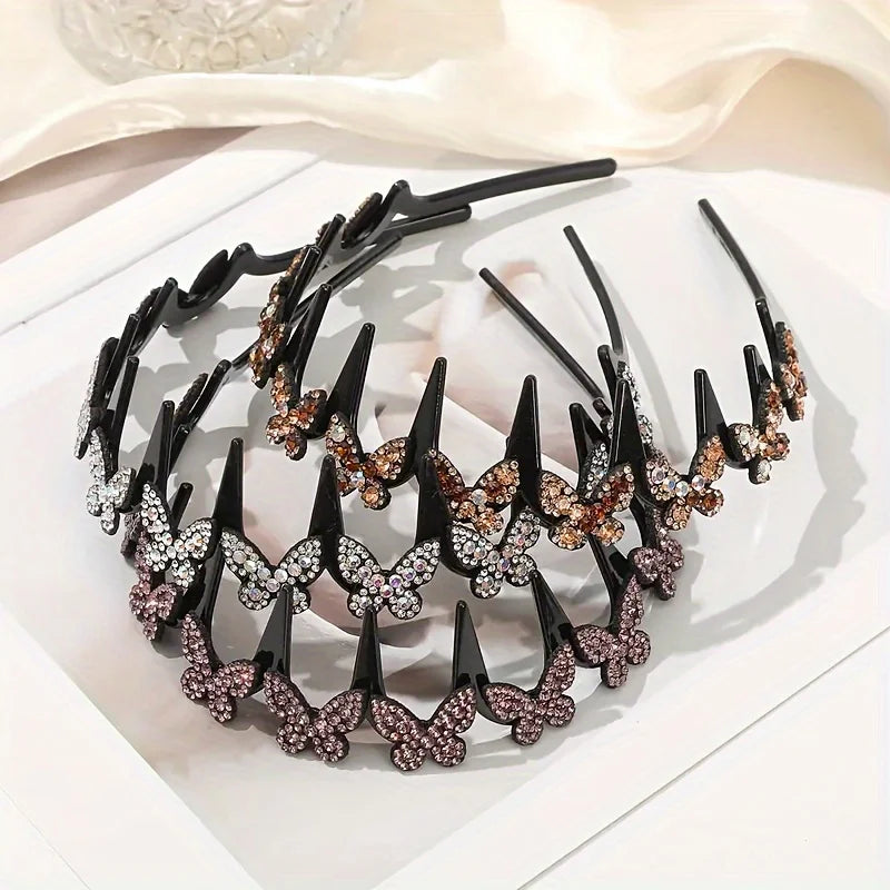 Wavy Headband Rhinestone Butterfly Headband Squiggly Headband All-Day