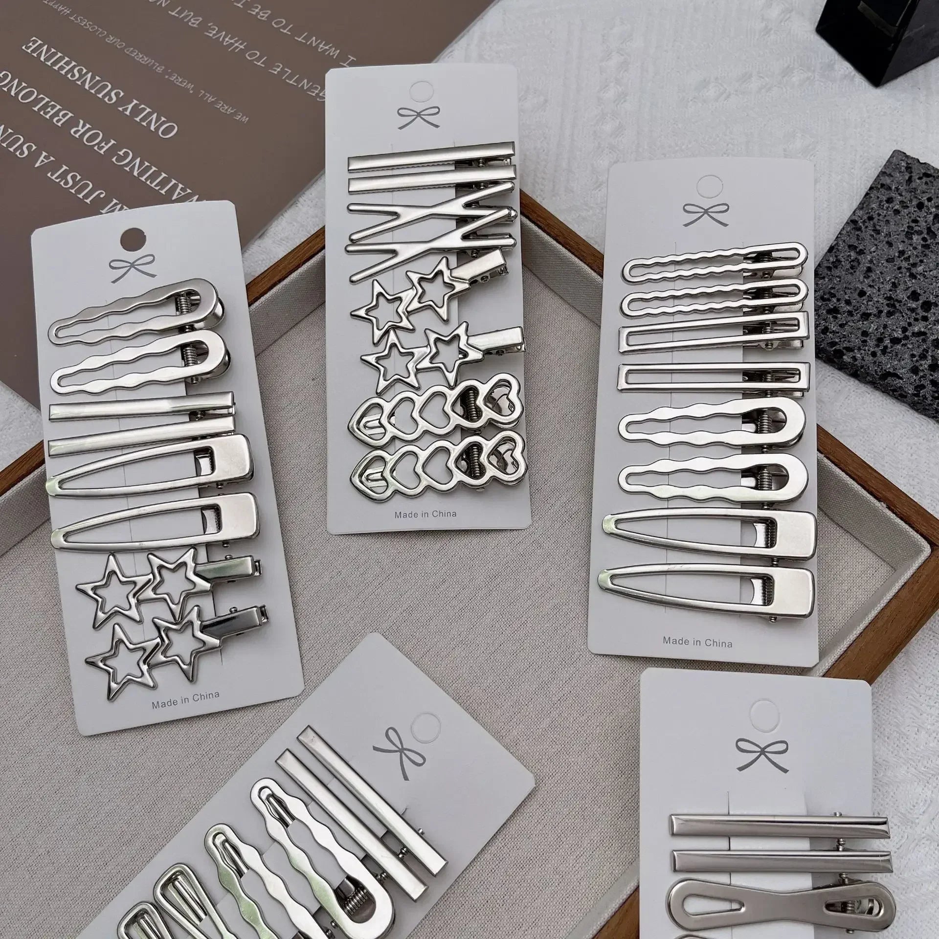 Sliver Metal Hair Clips Women Girls Y2K Duckbill Hairpin Personality
