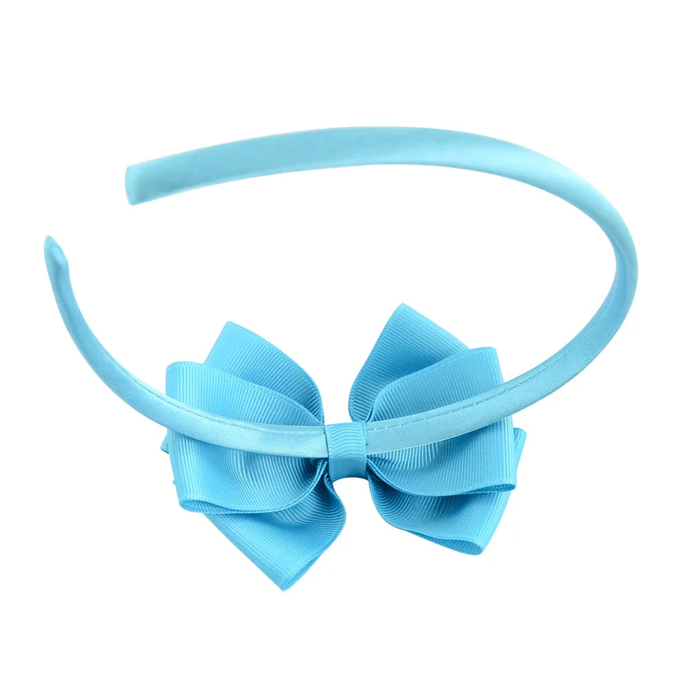 20Colors Colourful Ribbon 1pcs Headband Girls Child Headwears Wide Big