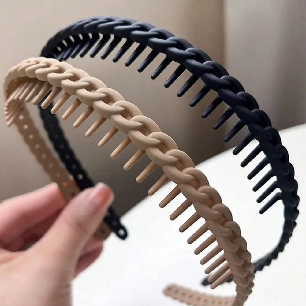 1/2 Pcs Fashion Simple Frosted Toothed Anti Slip Headbands For Women