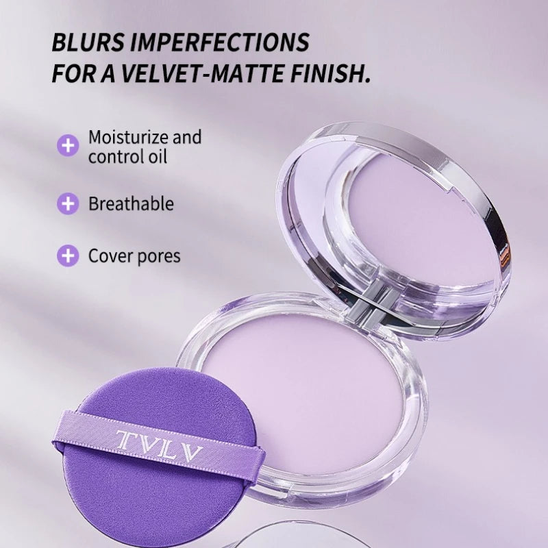 Lavender Pressed Powder Matte Powder Lasting Oil Control Full Coverage