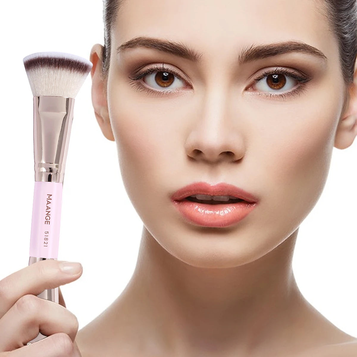 MAANGE 2PCS Foundation Brush Set for Liquid Cream Powder Contour