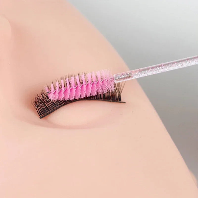 100pcs Disposable Eyelash Brushes Spoolies Micro Lash Mascara Wands