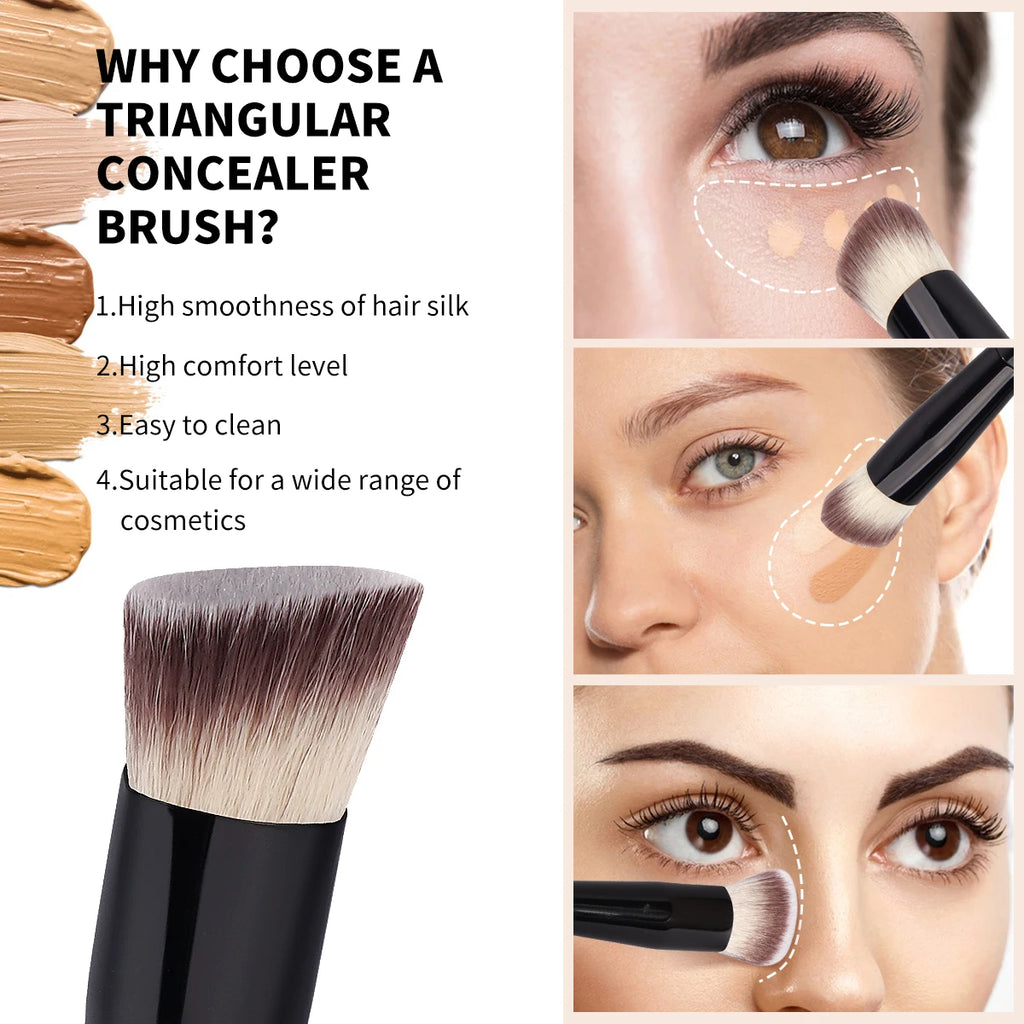 MAANGE 2PCS Flawless Makeup Brush Flat/Angle Foundation Contour Brush