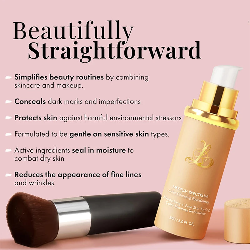 Four-in-one color-changing liquid foundation,with SPF50+ longwearing