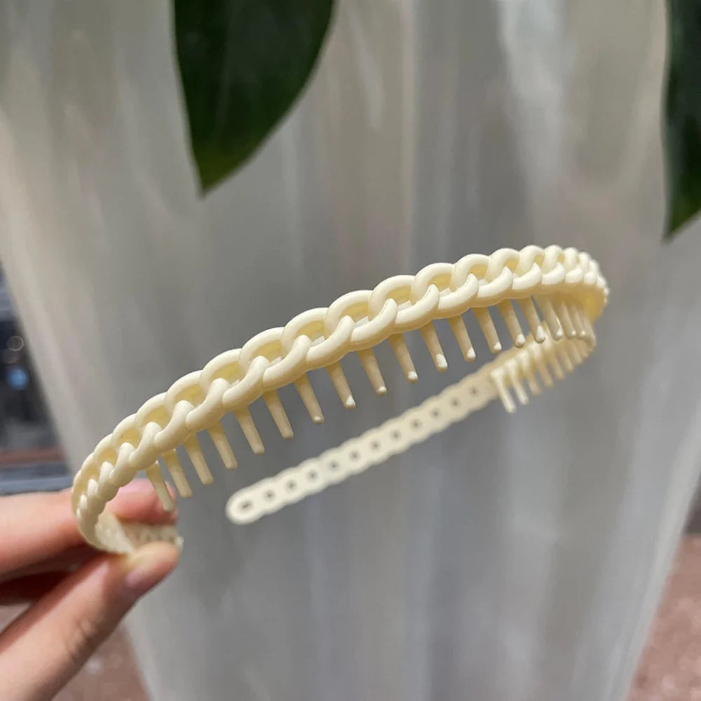 1/2 Pcs Fashion Simple Frosted Toothed Anti Slip Headbands For Women