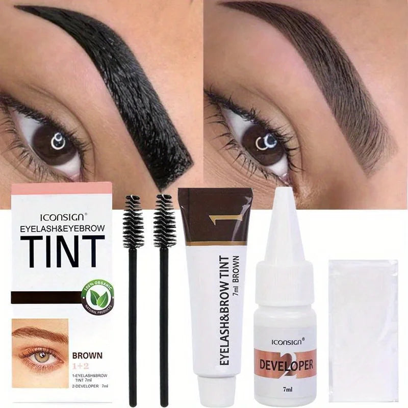 2 in 1 Eyelash and Eyebrow Tinting Kit, Professional Beauty Makeup
