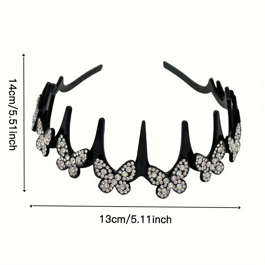 Wavy Headband Rhinestone Butterfly Headband Squiggly Headband All-Day