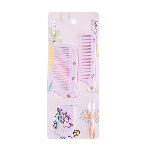 2pcs Cartoon Cute Small Comb Set, Fine Tooth Rat Tail Comb, Portable