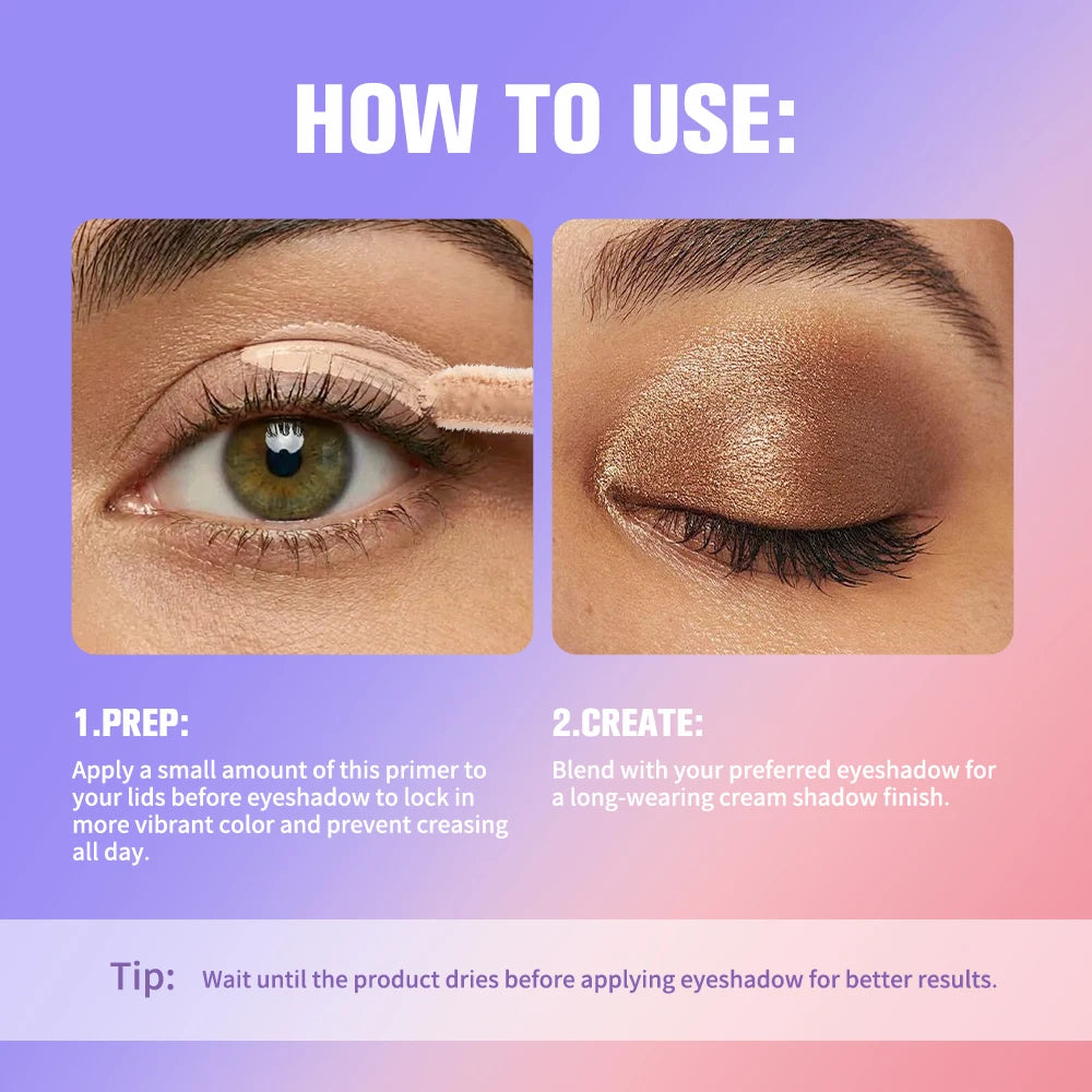 Lakerain Eyeshadow Base Primer Long-Lasting Easy Application Colorful