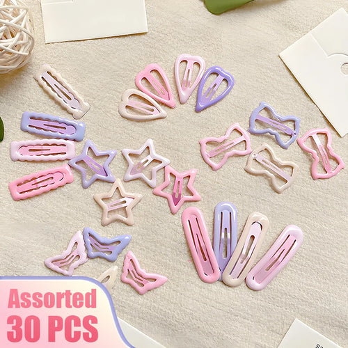 30/50Pcs Gentle Soft Star Hair Clips Set Non-Pull Barrettes for Baby
