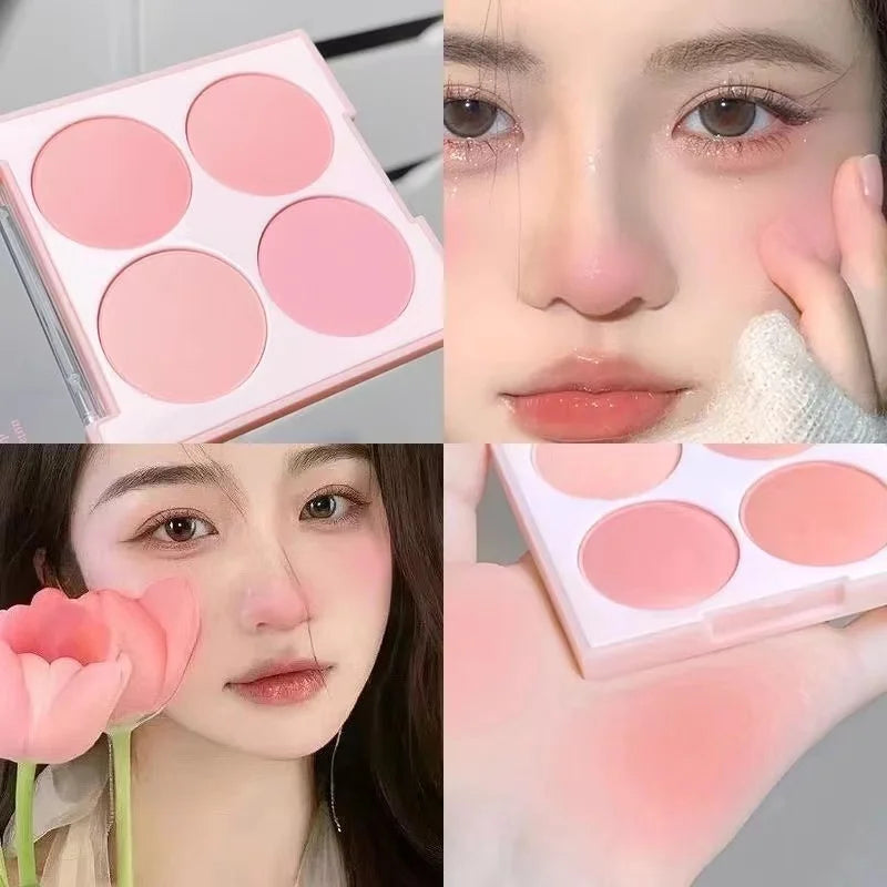 Vibrant Girl Ice Cream Four-Color Blush; Brightening, Natural Bare