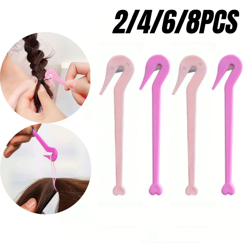 2/4/6/8Pcs Disposable Elastic Hair Band Cutter Girls Women Ponytail