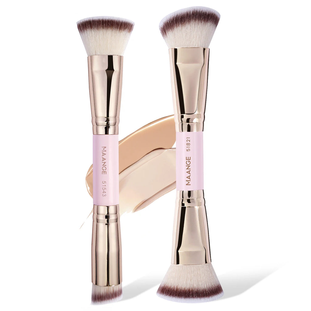 MAANGE 2PCS Foundation Brush Set for Liquid Cream Powder Contour