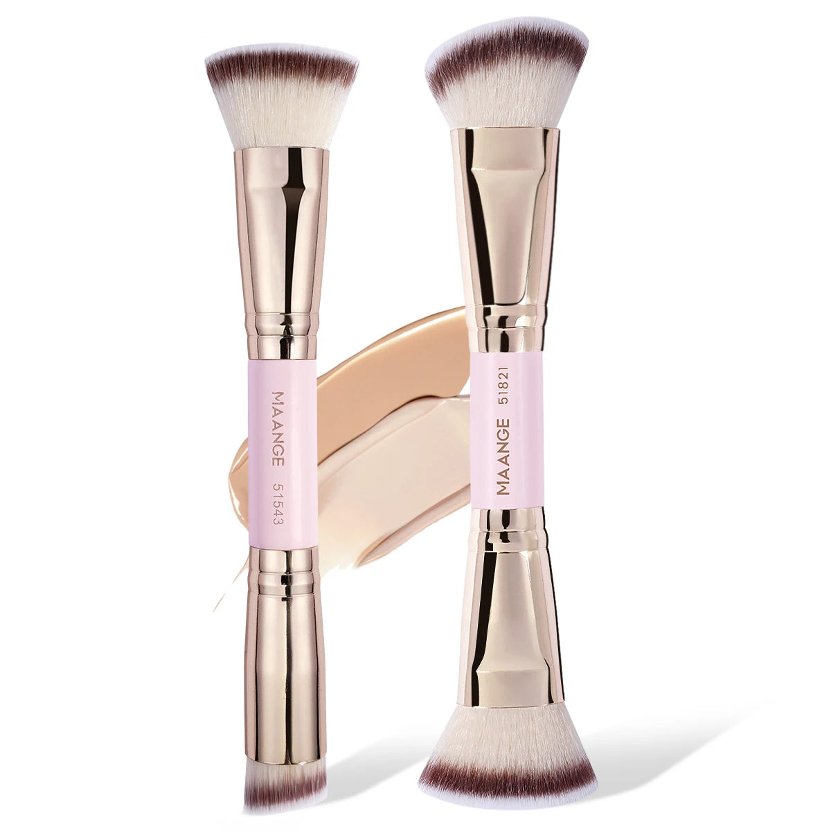 MAANGE 2PCS Foundation Brush Set for Liquid Cream Powder Contour