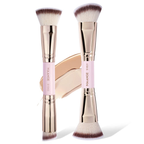 MAANGE 2PCS Foundation Brush Set for Liquid Cream Powder Contour