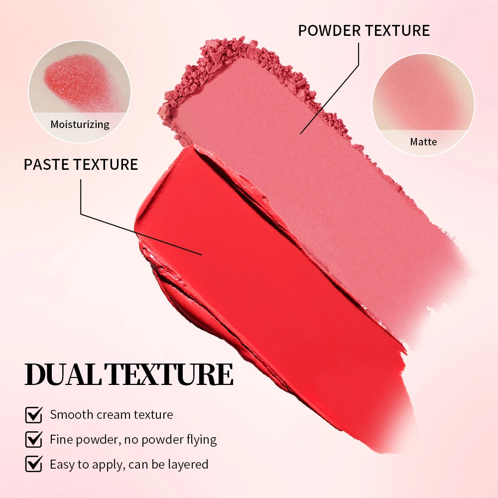 Blush Juvia's Cream Powder Matte Blush Makeup Rose Pan Long-lasting