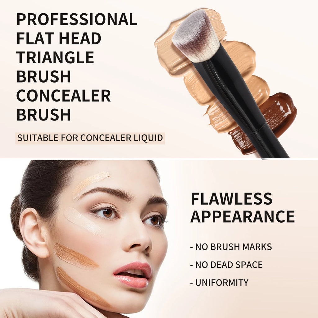 MAANGE 2PCS Flawless Makeup Brush Flat/Angle Foundation Contour Brush