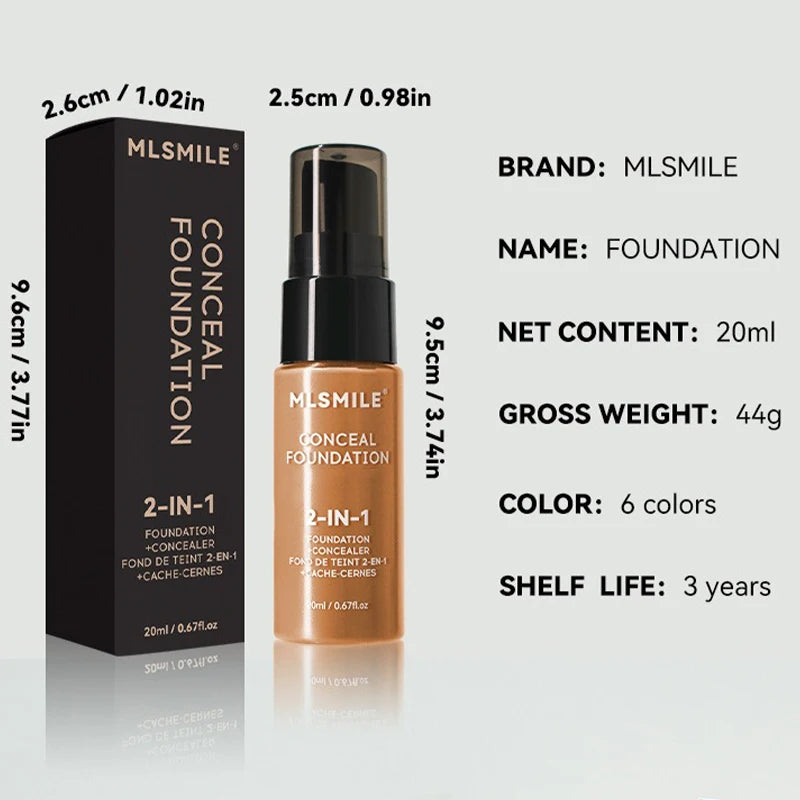 Face Foundation Cream Waterproof Long-Lasting Oil-Control Matte BB