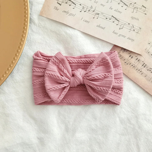 1/3Pcs Solid Color Baby Headband Bow Children Hair Band Elastic Nylon