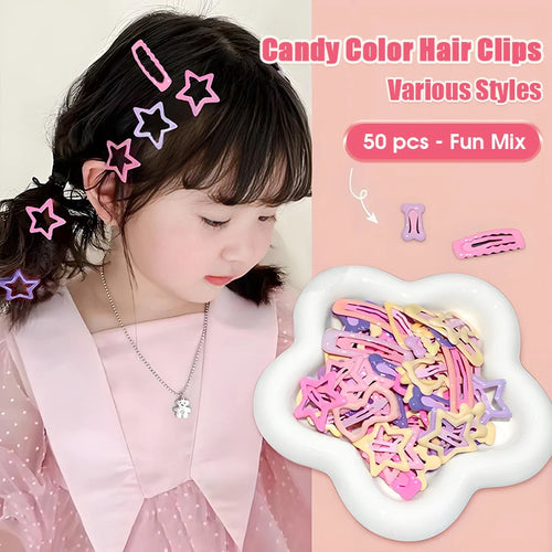 30/50Pcs Gentle Soft Star Hair Clips Set Non-Pull Barrettes for Baby