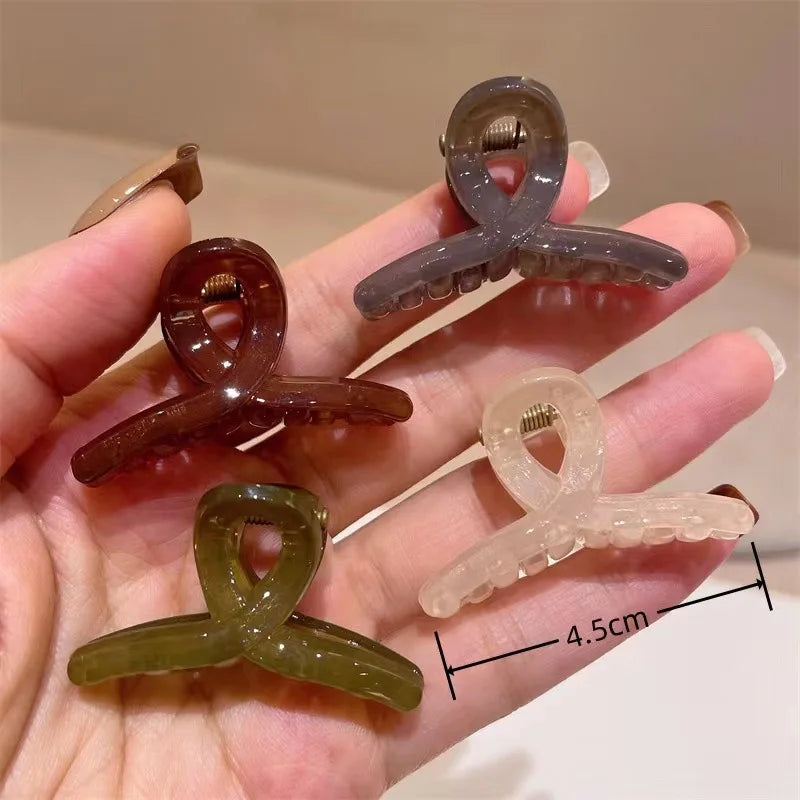 4PCS Jelly Small Grab Clip Simple Hair Clip Forehead Bangs Clip Female