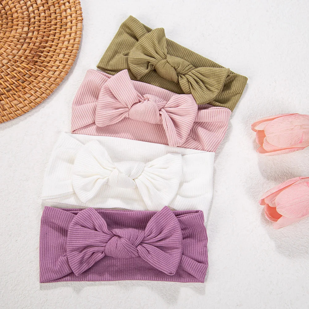3Pcs/lot Ins Ribbed Baby Girls Headbands Floral Red Heart Dasiy Print