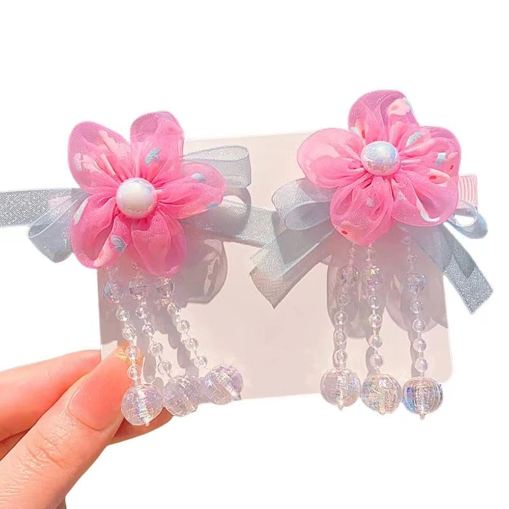 Children's Hanfu Headdress Flower Tassel Ancient Style Clip Hair