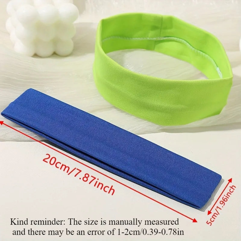 Elastic Hair Band Fashion Headbands Solid Color Knitted Sports Running