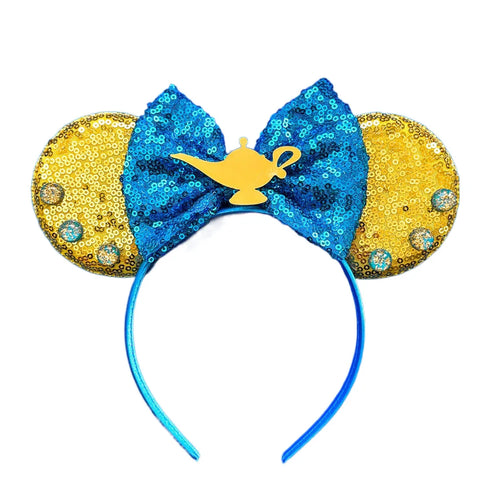 2023 New Style Mickey Minnie Ear Headband Sequin Bows Girl Adult Kids