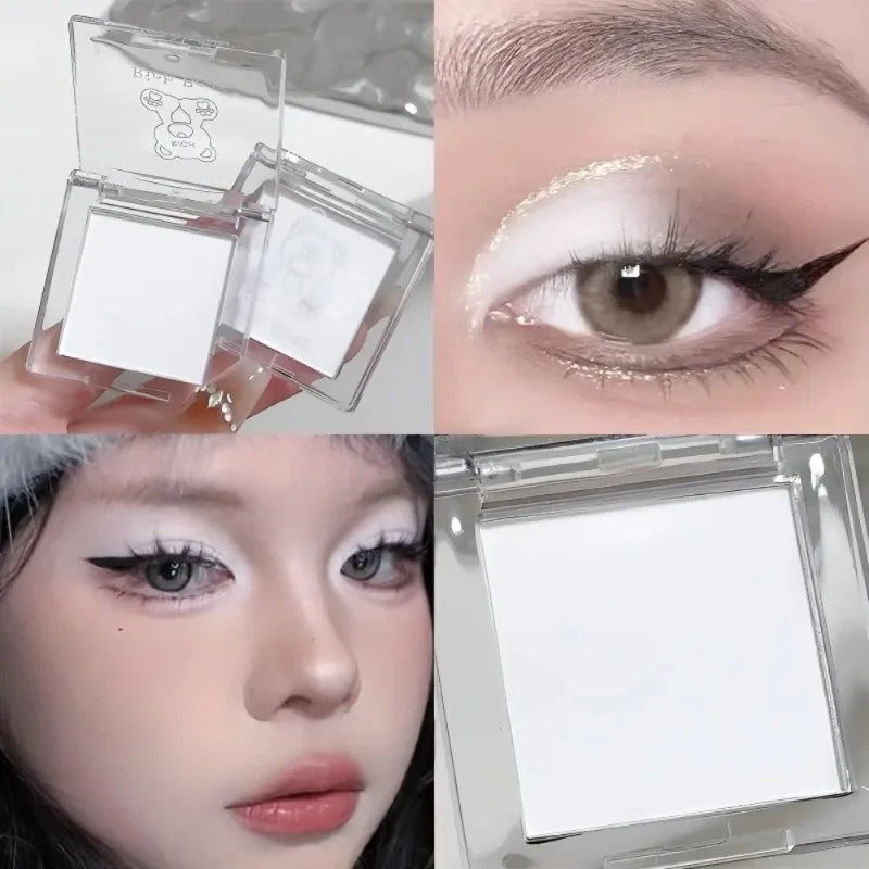 Matte Highlighter Powder Eyeshadow Palette White Long Lasting Natural
