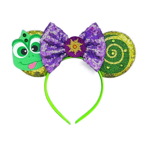 2023 New Style Mickey Minnie Ear Headband Sequin Bows Girl Adult Kids