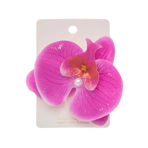 Artificial Orchid Flower Butterfly Hair Clips for Woman Girls