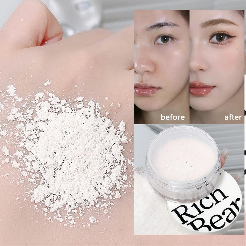 White Face Loose Powder Waterproof Oil Control Matte Natural White