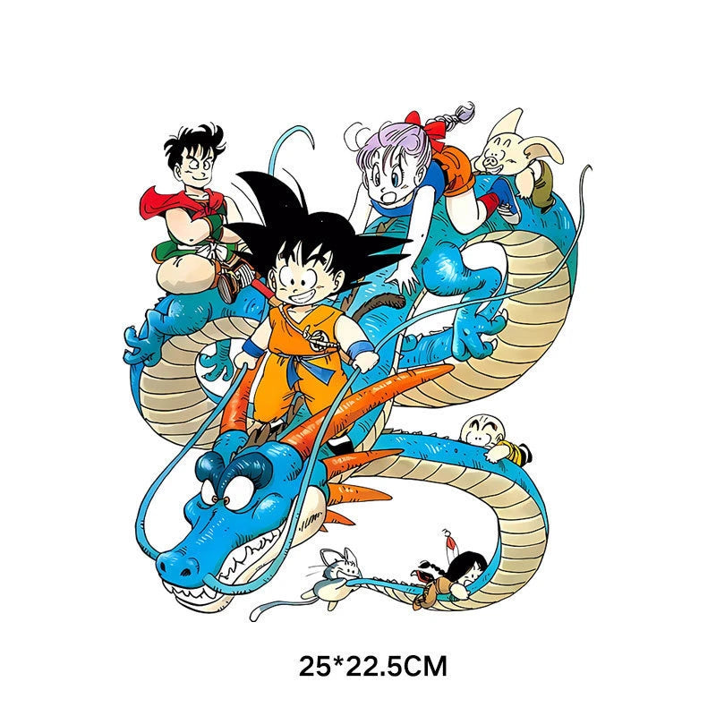 2pcs Cartoon Anime Dragon Ball Iron-on Patches Washable Kid T-Shirts DIY Decoration Cartoon Girl Clothes Bag Applique Gifts