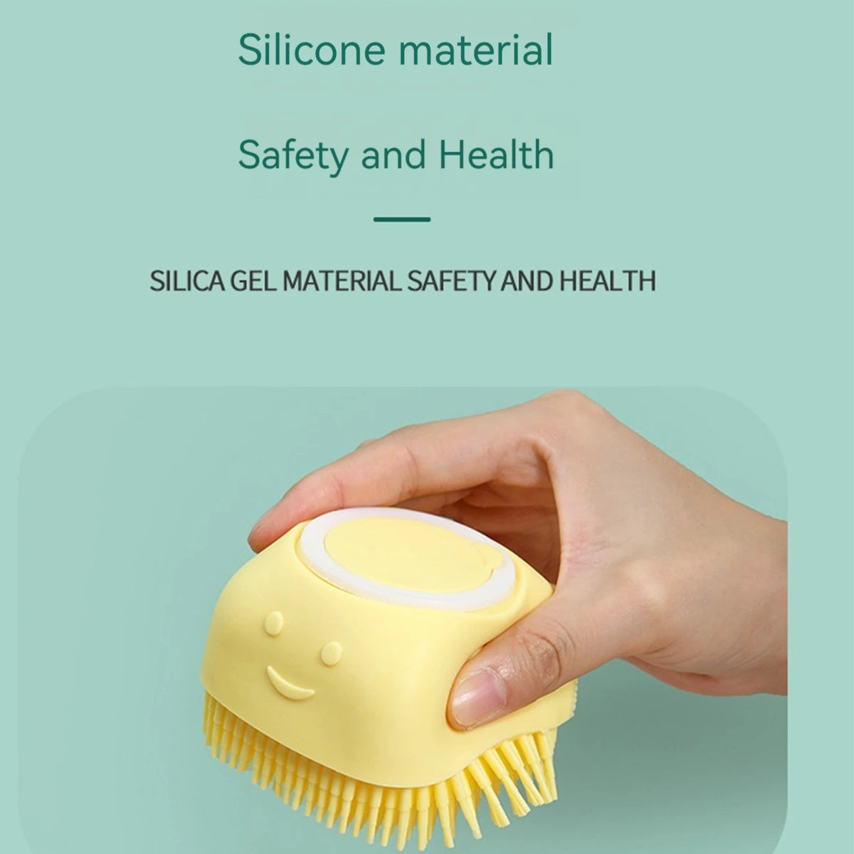 Silicone Scrub Massage Brush, Clean & Foam, Soft Durable, Home Bath Essential, Hanging Design