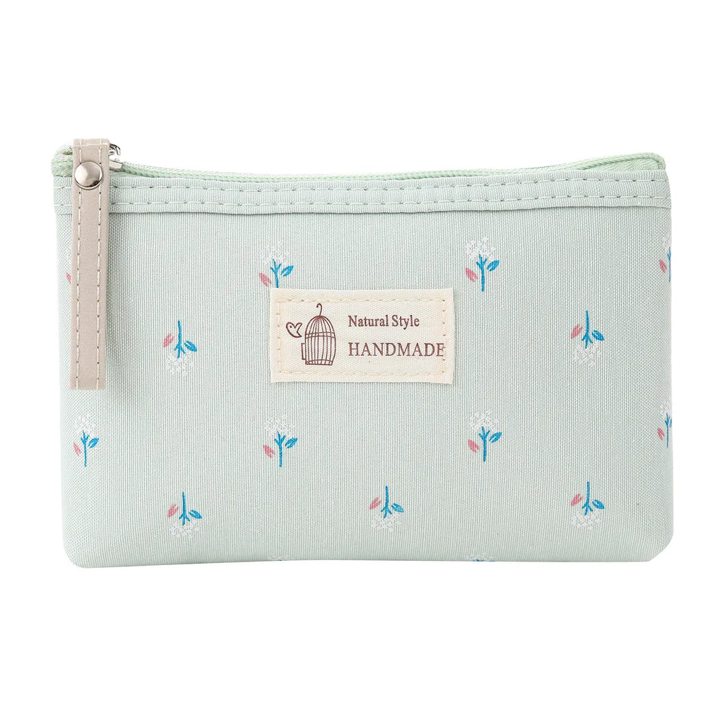 Soft Canvas Dot Print Women Cute Cosmetic Bag Toiletries Organizer Portable Make Up Bags Case Travel Storage Bag