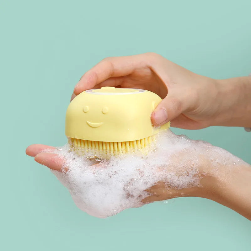 Silicone Scrub Massage Brush, Clean & Foam, Soft Durable, Home Bath Essential, Hanging Design