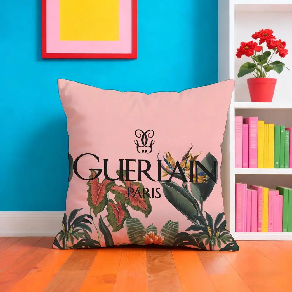 G-GuerlainS MAKE UP BRAND Pillow Case Cushion Cover Soft & Easy-Wash Pillow Case – Versatile For Couch, Bed, Travel And Office