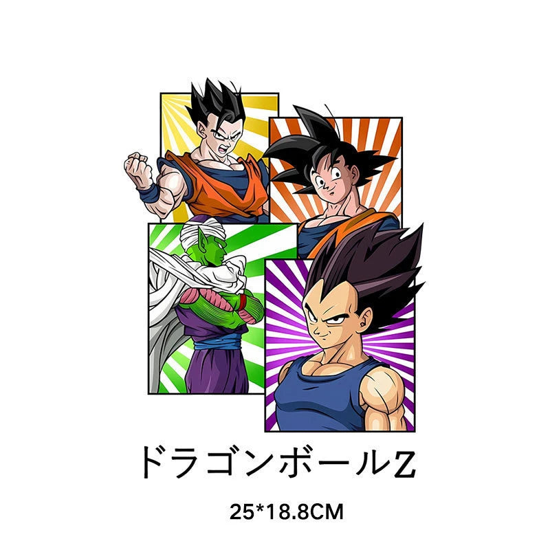 2pcs Cartoon Anime Dragon Ball Iron-on Patches Washable Kid T-Shirts DIY Decoration Cartoon Girl Clothes Bag Applique Gifts