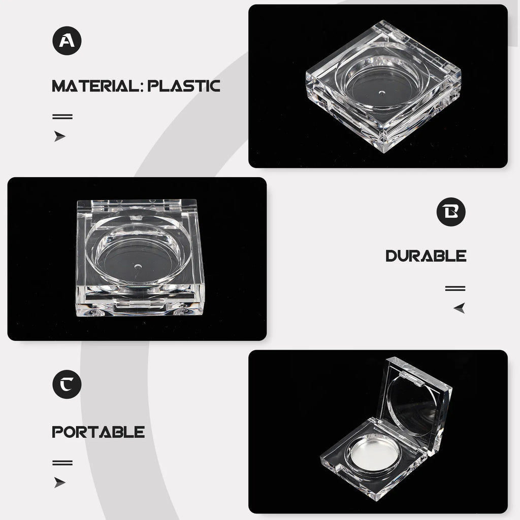 6Pcs Empty Eyeshadow Blusher Containers Transparent Portable Storage Cases Compact Makeup Organizer Travel Refillable