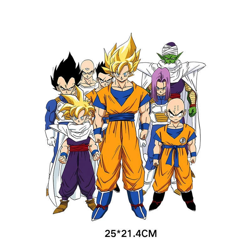 2pcs Cartoon Anime Dragon Ball Iron-on Patches Washable Kid T-Shirts DIY Decoration Cartoon Girl Clothes Bag Applique Gifts