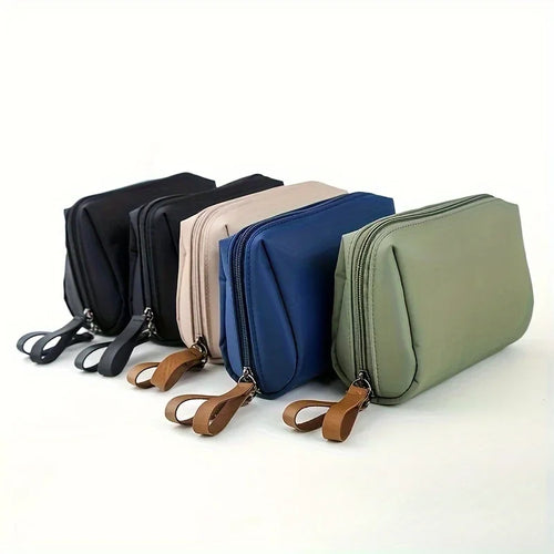 2026 Small Solid Color Portable Makeup Bag, Travel Cosmetic Pouch, Storage Organizer For Daily Use